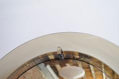Italian Modernist Smoked Glass Circular Wall Mirror by Veca - 3492548