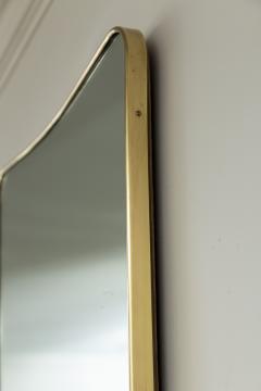 Italian Modernist Tapered Shield Shape Brass Mirror - 4334142