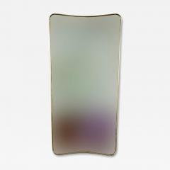 Italian Modernist Tapered Shield Shape Brass Mirror - 4334779