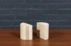 Italian Modernist Travertine Bookends by Fratelli Mannelli for Marble Art - 4573386