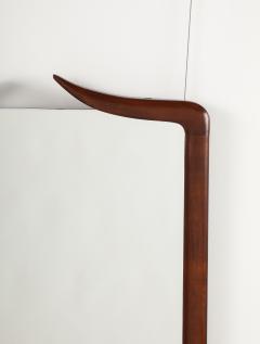 Italian Modernist Walnut Wall Mirror Italy circa 1950 - 4423278