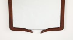 Italian Modernist Walnut Wall Mirror Italy circa 1950 - 4423279