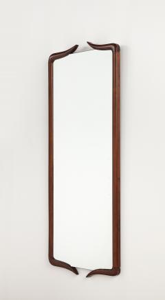 Italian Modernist Walnut Wall Mirror Italy circa 1950 - 4423280