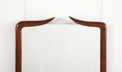 Italian Modernist Walnut Wall Mirror Italy circa 1950 - 4423281