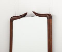 Italian Modernist Walnut Wall Mirror Italy circa 1950 - 4423282