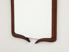 Italian Modernist Walnut Wall Mirror Italy circa 1950 - 4423283