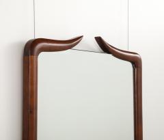Italian Modernist Walnut Wall Mirror Italy circa 1950 - 4423284
