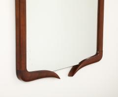 Italian Modernist Walnut Wall Mirror Italy circa 1950 - 4423286
