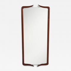 Italian Modernist Walnut Wall Mirror Italy circa 1950 - 4426301