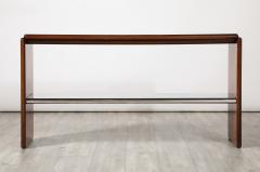 Italian Modernist Wood and Chrome Console Table Italy circa 1960 - 3525033
