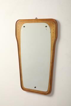 Italian Modernist Wood and Glass Mirror circa 1960 - 4783181