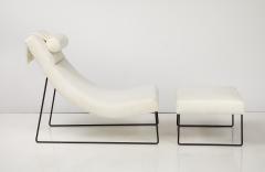 Italian Modernist Wrought Iron Chaise and Ottoman Italy circa 1960 - 3452847