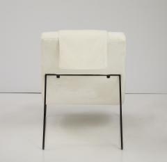 Italian Modernist Wrought Iron Chaise and Ottoman Italy circa 1960 - 3452848