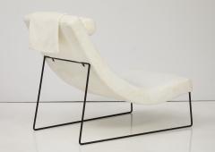 Italian Modernist Wrought Iron Chaise and Ottoman Italy circa 1960 - 3452849