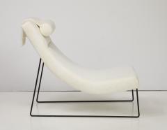 Italian Modernist Wrought Iron Chaise and Ottoman Italy circa 1960 - 3452850