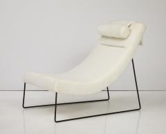 Italian Modernist Wrought Iron Chaise and Ottoman Italy circa 1960 - 3452853