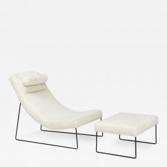 Italian Modernist Wrought Iron Chaise and Ottoman Italy circa 1960 - 3454876
