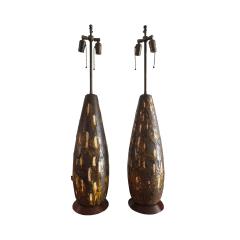 Italian Modernist pair of ceramic lamps - 4410805