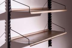 Italian Modular Wall Shelving System in Black Steel and Bronze 1970s - 4571536
