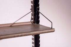 Italian Modular Wall Shelving System in Black Steel and Bronze 1970s - 4571537