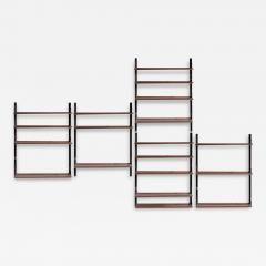 Italian Modular Wall Shelving System in Black Steel and Bronze 1970s - 4574407
