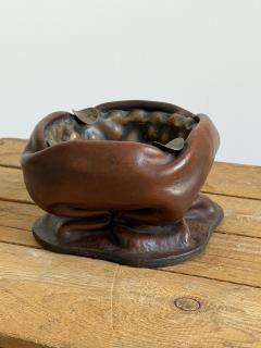 Italian Molded Leather and Copper Ashtray - 4603000