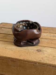 Italian Molded Leather and Copper Ashtray - 4603005