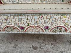 Italian Mosaic Wooden Bench with Seat Storage - 4416024