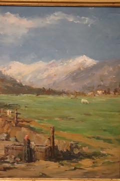 Italian Mountain Valley Oil Painting on Board Signed A Scocchera - 4194864