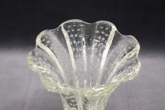 Italian Murano Art Glass Transparent Vase by Barovier Bullicante Model 1950s - 3427945