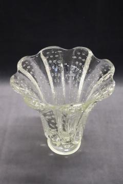 Italian Murano Art Glass Transparent Vase by Barovier Bullicante Model 1950s - 3427946