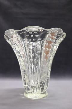 Italian Murano Art Glass Transparent Vase by Barovier Bullicante Model 1950s - 3427947