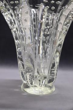 Italian Murano Art Glass Transparent Vase by Barovier Bullicante Model 1950s - 3427948