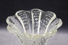 Italian Murano Art Glass Transparent Vase by Barovier Bullicante Model 1950s - 3427950