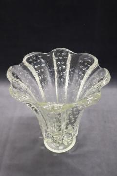 Italian Murano Art Glass Transparent Vase by Barovier Bullicante Model 1950s - 3427951