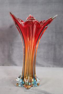Italian Murano Artistic Glass Red Tall Vase 1960s - 3602628