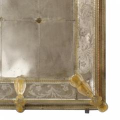 Italian Murano Etched Floral Design Wall Mirror - 2689446