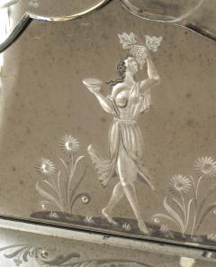 Italian Murano Etched Glass Wall Mirrors - 1399497