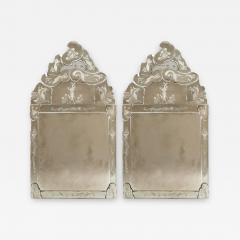 Italian Murano Etched Glass Wall Mirrors - 1403312
