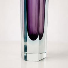 Italian Murano Faceted Sommerso Glass Vase 1960s  - 4704947