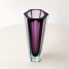 Italian Murano Faceted Sommerso Glass Vase 1960s  - 4704948