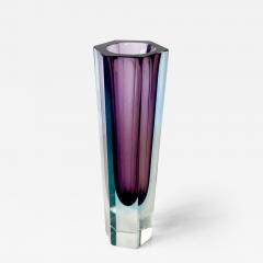 Italian Murano Faceted Sommerso Glass Vase 1960s  - 4705251