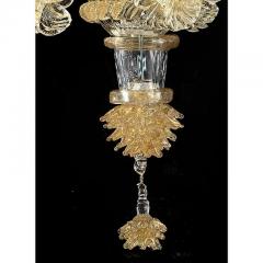 Italian Murano Glass Ca Rezzonico Handcrafted Gold Floral Motif Design - 4629980
