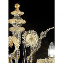 Italian Murano Glass Ca Rezzonico Handcrafted Gold Floral Motif Design - 4629982