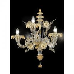 Italian Murano Glass Ca Rezzonico Handcrafted Gold Floral Motif Design - 4629985