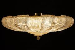 Italian Murano Glass Gold Leaves Modern Flush Mount or Ceiling Light - 3680294