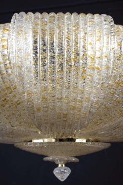 Italian Murano Glass Gold Leaves Modern Flushmount or Ceiling Light - 1836712