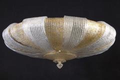 Italian Murano Glass Gold Leaves Modern Flushmount or Ceiling Light - 1898725