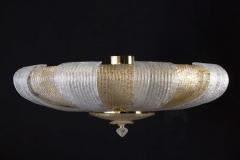 Italian Murano Glass Gold Leaves Modern Flushmount or Ceiling Light - 1898732