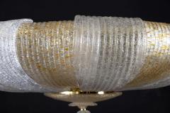 Italian Murano Glass Gold Leaves Modern Flushmount or Ceiling Light - 1898733